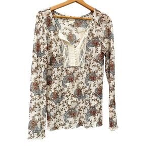 Ralph Lauren Denim supply floral, sheer, Victorian Fairy style boho blouse